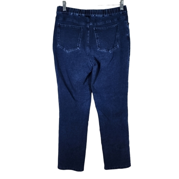 DENIM & CO. SET OF 2 COMFY KNIT SLIM LEG JEANS WITH BLING BUTTONS - Picture 9 of 13